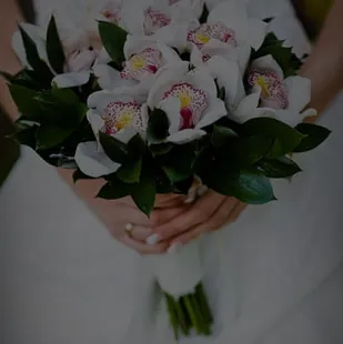 Bridal bouquet of white orchids
